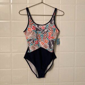 Beach Party One Piece Swim Suit Size 10 NWT Blue Green